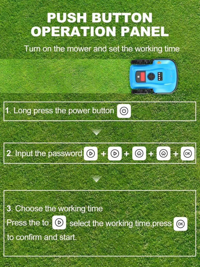 Robot Lawn Mower/4 Acre 20V 4.0 Ah Battery Powered, Robotic Lawn Mower with APP Control, Automatic Self Charging, Rain Sensor, Cut to Edge