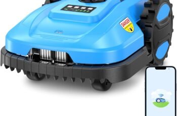 Robot Lawn Mower 1/4 Acre 20V 4.0 Ah Battery Powered, Robotic Lawn Mower with APP Control, Automatic Self Charging, Rain Sensor, Cut to Edge