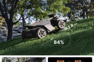 Segway Navimow X430 Robot Lawn Mower Wire Free, for up to 1 Acre, 4WD for 84% Slopes, Zero-Turn for Damage-Free Mowing, ORV-Tuned Lawnmower, MowMentum with 2 × 180W Motors, 0.75–4 in Cutting Height