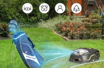 SUNTEK RTK Robot Lawn Mower, Perimeter Wire Free RTK+Vision Robotic Lawnmower for 1/3 Acres Lawn, Auto Mapping, APP Control, Multi-Zone Management, 35% Slope, Cutting Height 1.2”~2.4”