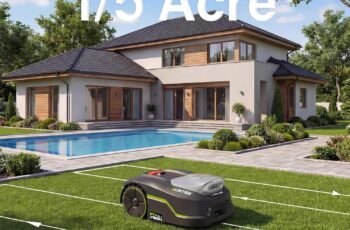 SUNTEK RTK Robot Lawn Mower, Perimeter Wire Free RTK+Vision Robotic Lawnmower for 1/5 Acres Lawn, Auto Mapping, APP Control, Multi-Zone Management, 35% Slope, Cutting Height 1.2”~2.4”