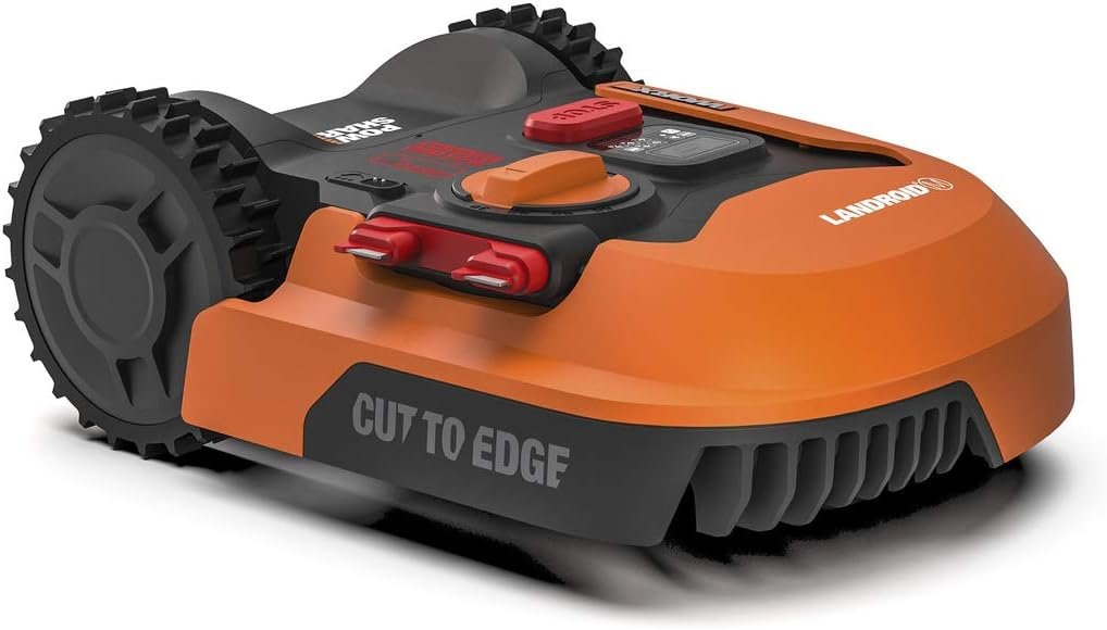 WORX Landroid L WR155E Robotic Lawnmower for Large Gardens/Self-Propelled Lawnmower for Clean Lawn Cutting in No Time at All, Orange, m2