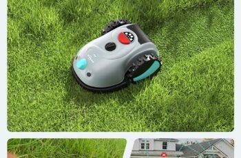 YARDCARE V100 Robot Lawn Mower with HD Vision Navigation, Smart Obstacle Detection, Collision Sensors, Adjustable Cutting Height, Low-Noise Operation—Perfect for Small Lawns up to 1,600 sq ft.
