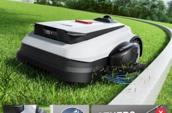 ECOVACS Goat A3000 LiDAR PRO Robotic Lawn Mower for Up to 3/4 Acre, 7500 mAh Battery with 189W Fast Charging, Wire-Free Dual-LiDAR Navigation, Built-in TruEdge Edge Trimmer, Smart App Control