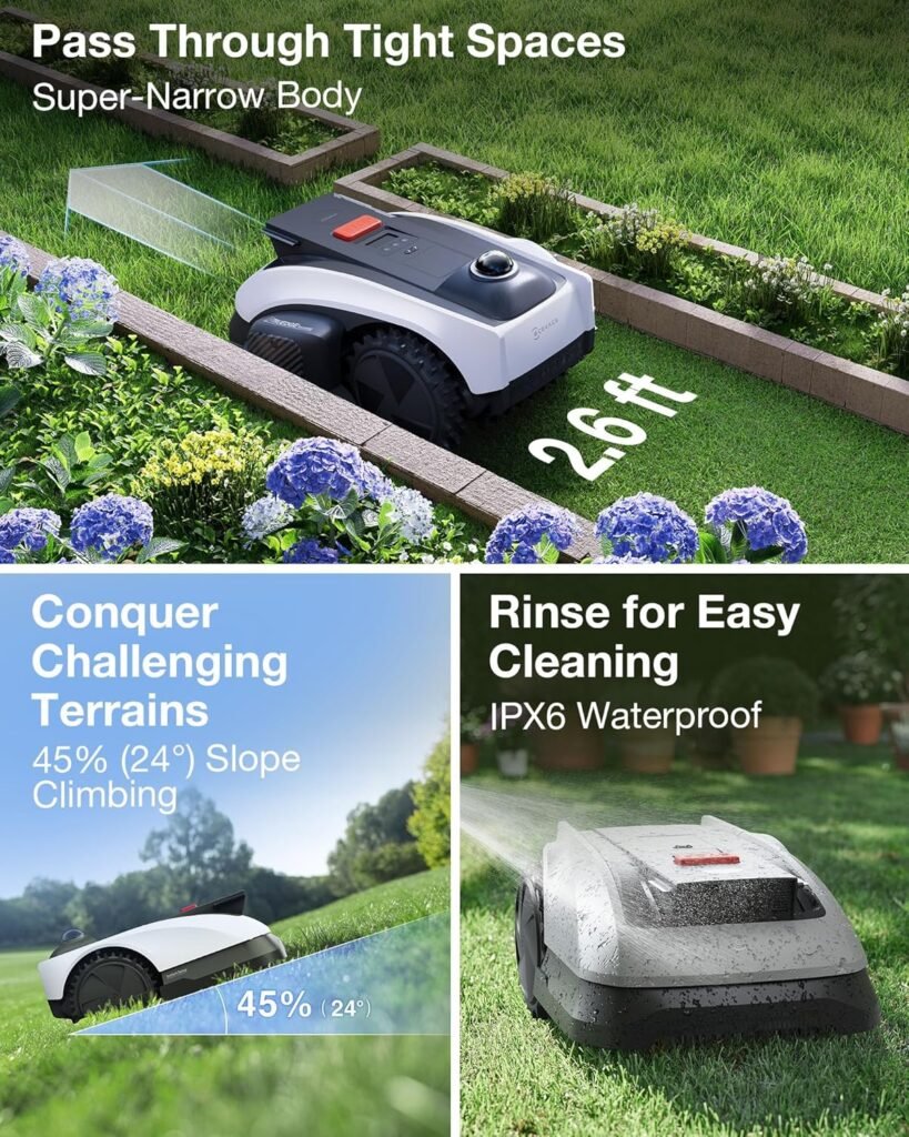 ECOVACS Goat O1000 LiDAR PRO Robot Lawn Mower, Wire-Free Mapping with LiDAR Navigation, AI Obstacle Avoidance, Smart Edge Mowing, App Control, for Lawns Up to/4 Acre