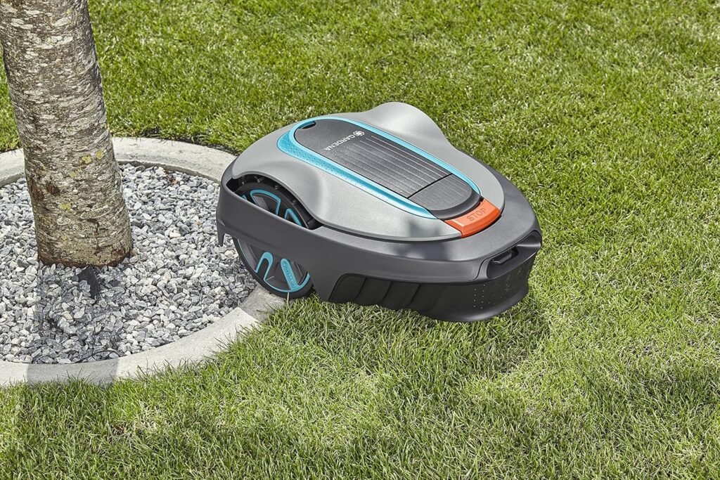 GARDENA 15002-20 SILENO City - Automatic Robotic Lawn Mower, with Bluetooth app and Boundary Wire, one of The quietest in its Class, for lawns up to Sq Ft, Made in Europe, Grey GARDENA 15002-20 SILENO City - Automatic Robotic Lawn Mower, with Bluetooth app and Boundary Wire, one of The quietest in its Class, for lawns up to Sq Ft, Made in Europe, Grey