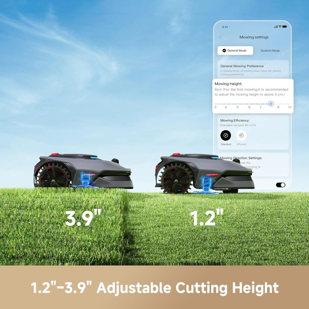 MOVA LiDAX Ultra Robot Lawn Mower with 4G for 0.5 Acre, No Wire No RTK+360° 3D LiDAR+AI Vision Auto Mapping, Zero-Edge Cutting, Cut Height 1.2-3.9, 45% Slope, Mowing Zones, Anti-Theft
