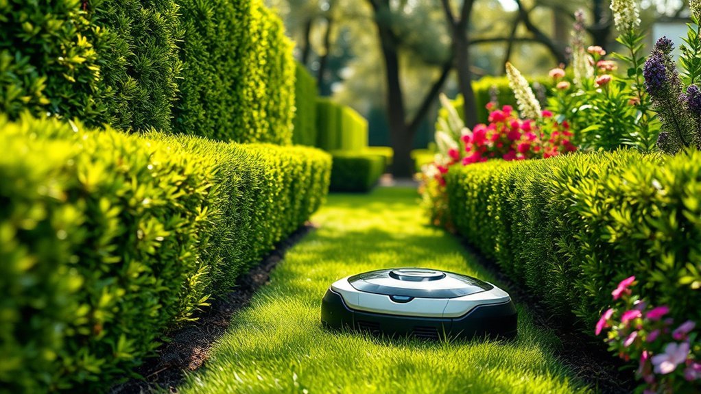 narrow garden mower features