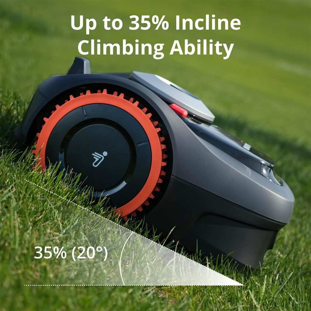 Navimow i110N + Rough Terrain Kit, Robust Wheels for Muddy Terrain and up to 35% Incline. Navimow i110N + Rough Terrain Kit, Robust Wheels for Muddy Terrain and up to 35% Incline.
