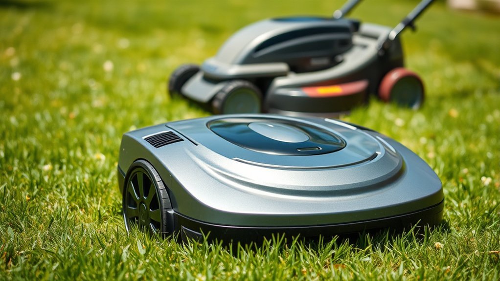 quiet efficient lawn mowing