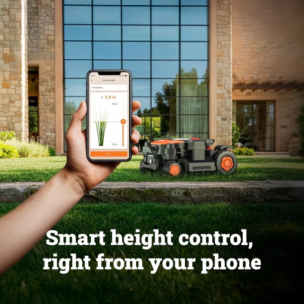 WORX Landroid Vision Cloud 4WD Robot Lawn Mower, No Perimeter Wire Robot Mower for/4 Acre, AI Obstacle Avoidance + RTK Cloud Navigation, 84% Slope, Auto Mapping, App Control, Cut-to-Zero, WR341