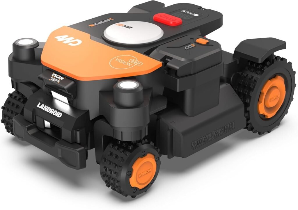 WORX Landroid Vision Cloud Robot Lawn Mower, No Perimeter Wire Robot Mower for/2 Acre, AI Obstacle Avoidance + RTK Cloud Navigation, 30% Slope, Auto Mapping, App Control, WR320 WORX Landroid Vision Cloud Robot Lawn Mower, No Perimeter Wire Robot Mower for/2 Acre, AI Obstacle Avoidance + RTK Cloud Navigation, 30% Slope, Auto Mapping, App Control, WR320