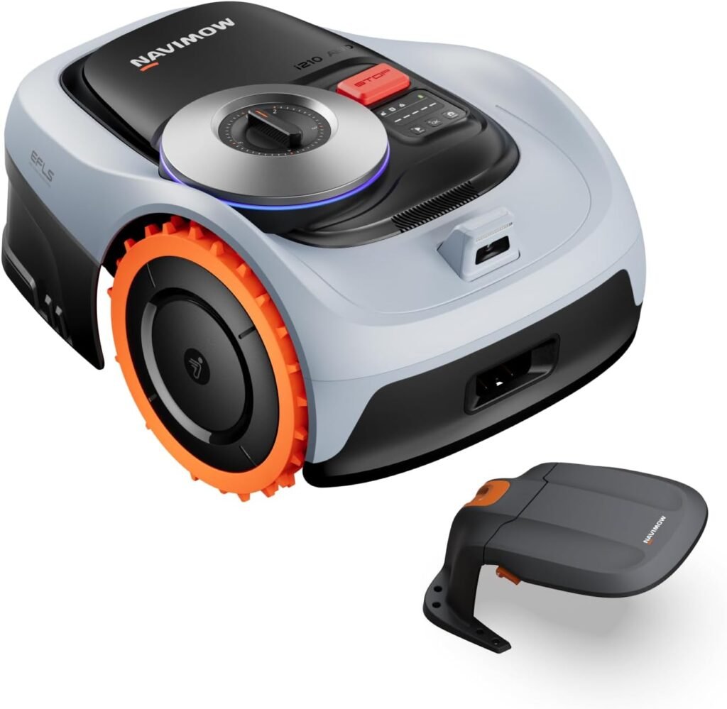 Segway Navimow i210 AWD Robot Lawn Mower Wire Free with Garage S, All-Wheel Drive for 45% Slopes, EFLS NRTK + Vision Auto Mapping, Covers/4 Acre (Garage Shipped Separately)