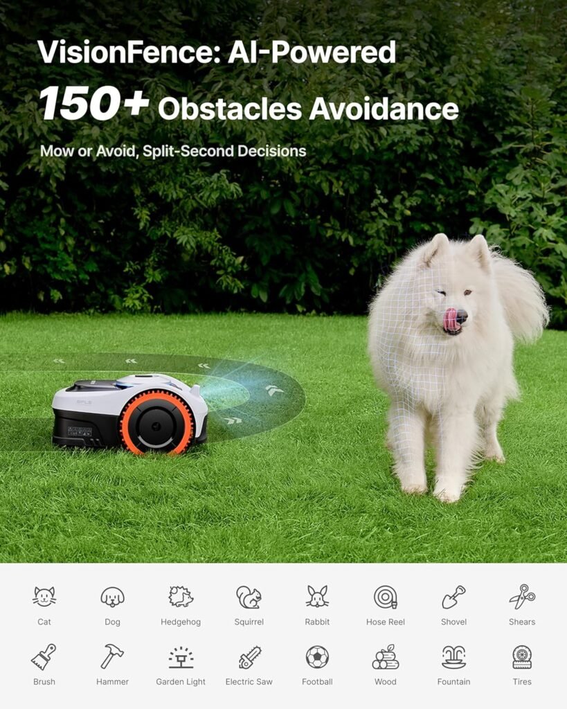 Segway Navimow i210 AWD Robot Lawn Mower Wire Free with Garage S, All-Wheel Drive for 45% Slopes, EFLS NRTK + Vision Auto Mapping, Covers/4 Acre (Garage Shipped Separately)